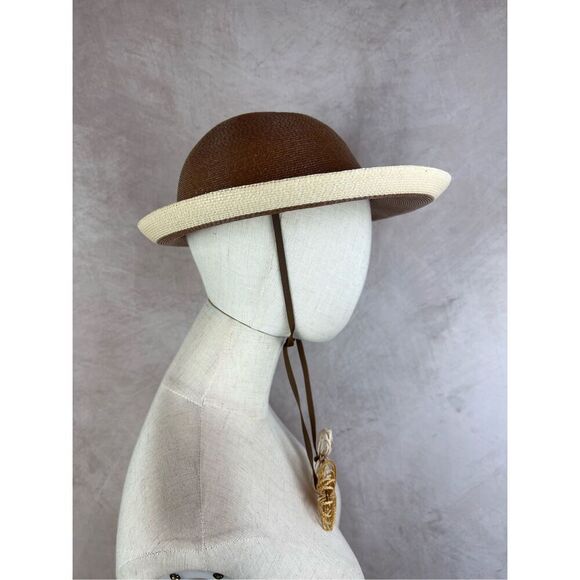 Vintage 1960s Fine Straw Hat Adolfo II of New York - Picture 2 of 9